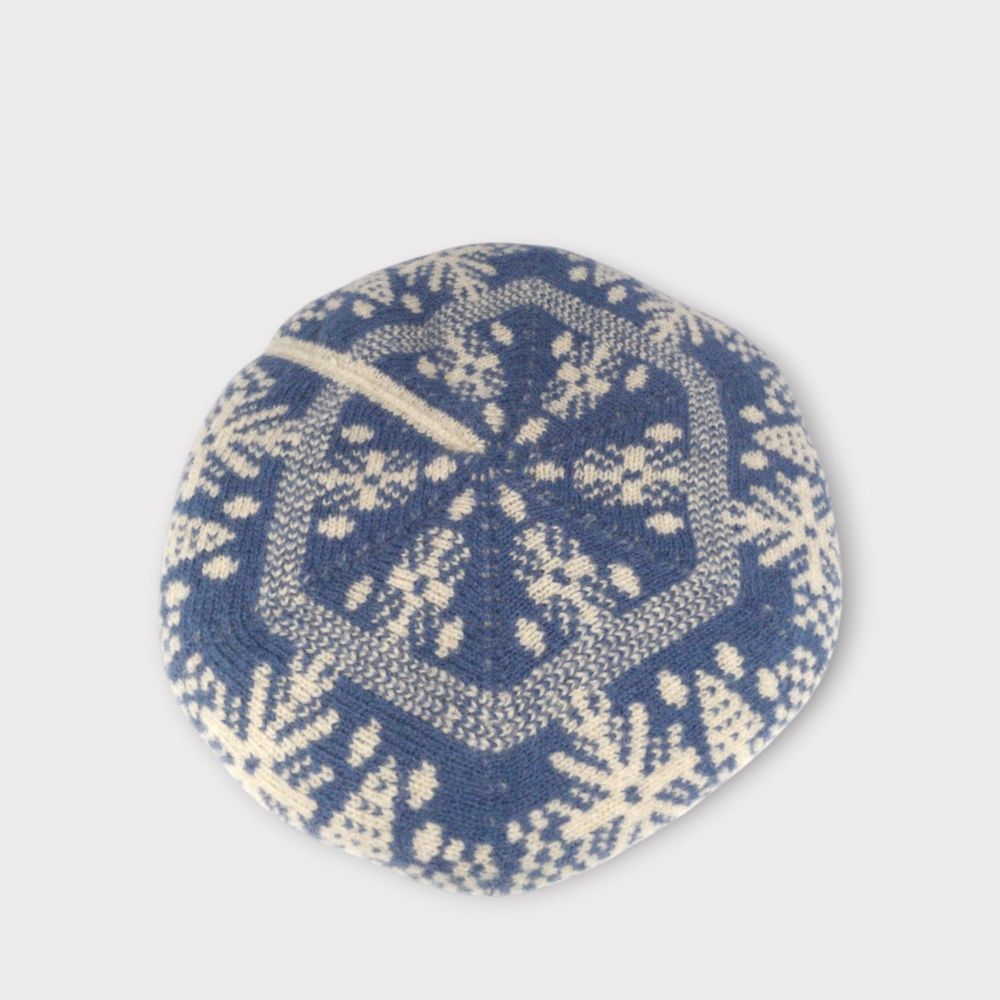 雪柄ベレー BLUE