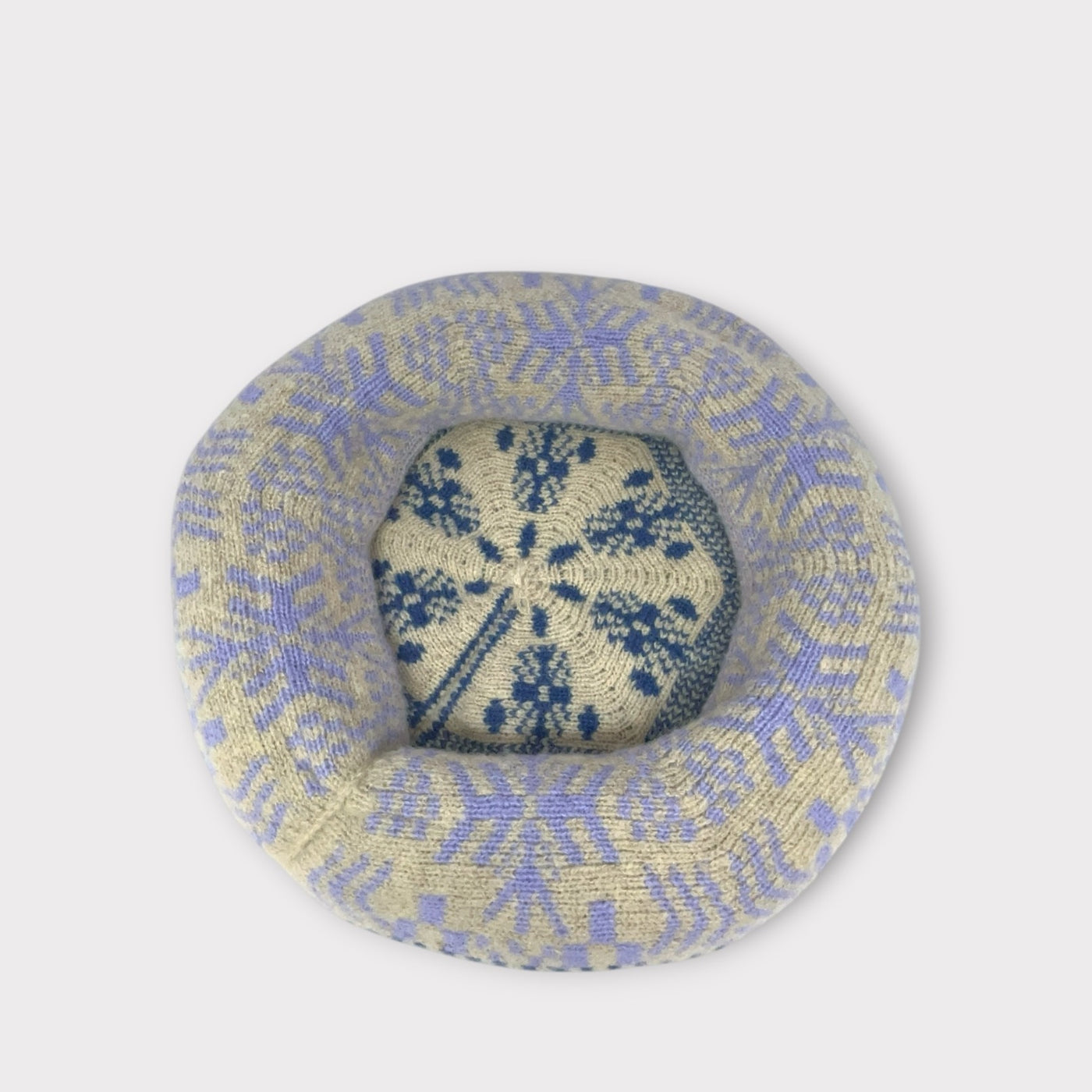 雪柄ベレー BLUE