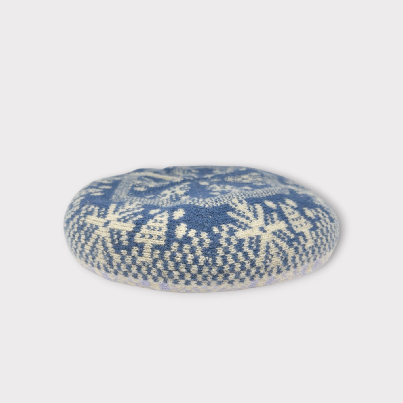 雪柄ベレー BLUE