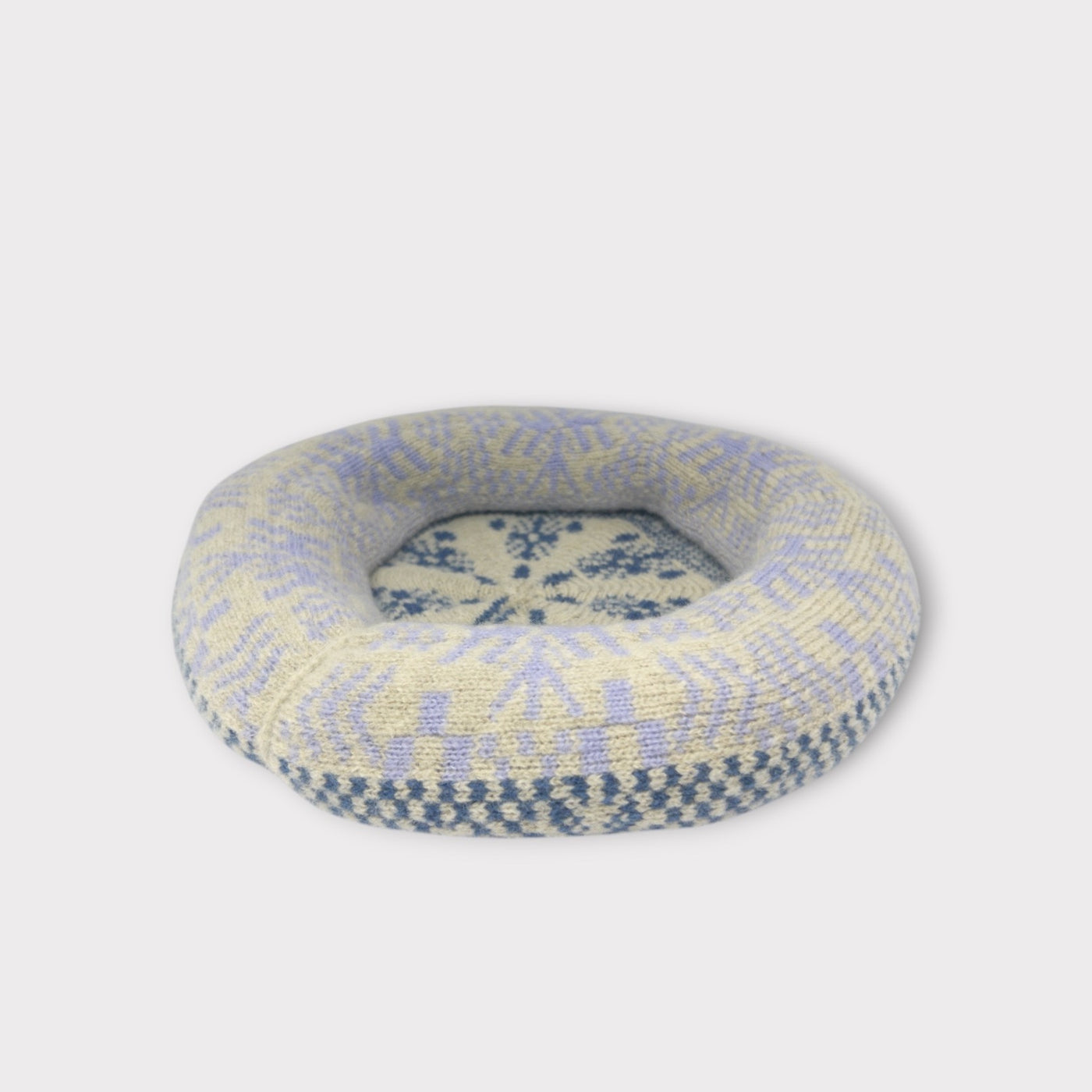 雪柄ベレー BLUE