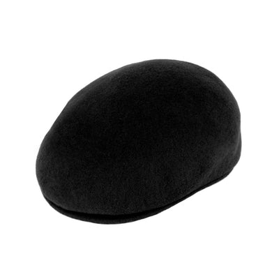 Merino Wool Flat Cap (Short Brim) - BLACK