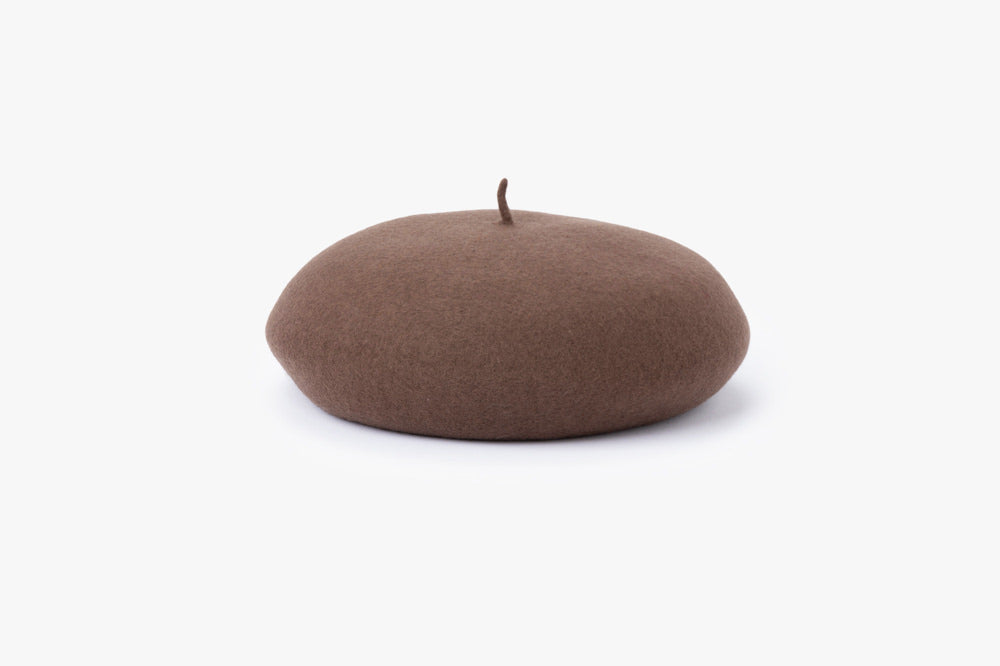 Merino Wool Beret with Cabillou - MOCHA