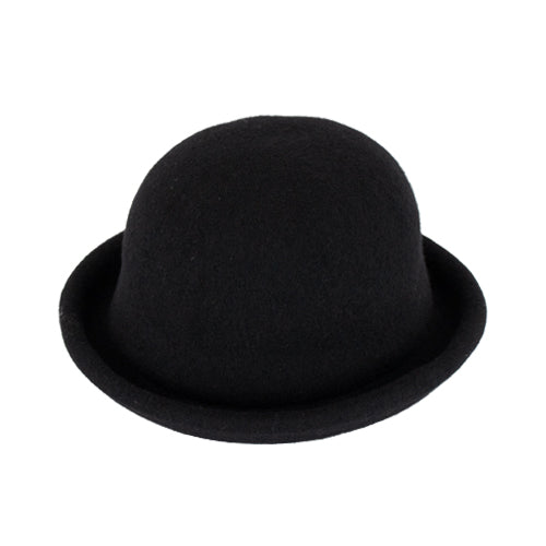 Merino Wool Bowler Hat - BLACK