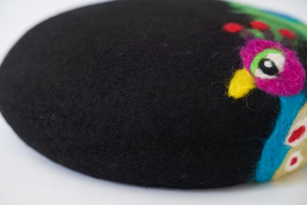 【コラボ商品】いっこの実 X Beret is flamingo メリノウールベレー PEACOCK（BLACK）