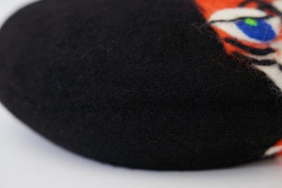 【コラボ商品】いっこの実 X Beret is flamingo メリノウールベレー TIGER（BLACK）